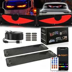 New 1-2PCS Devil‘s Eye LED Screen Light USB Plug-in DIY App Control RGB LED Car Matrix Panel Flexible Display for Car Windshield